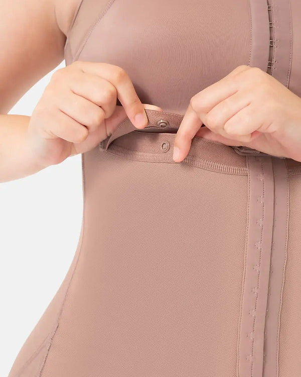 Faja moldeadora de abdomen de doble compresión con sujetador