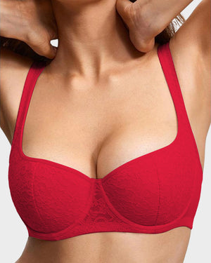 Sujetador balconette con aros y encaje Melisa 2X1