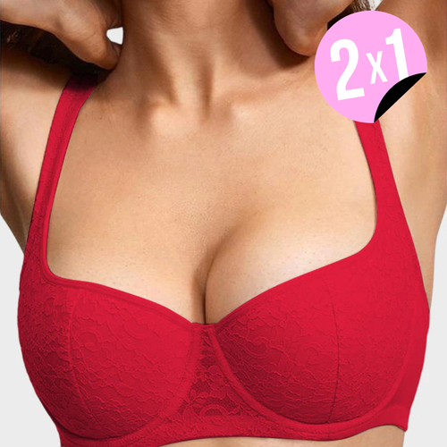 Sujetador balconette con aros y encaje Melisa 2X1