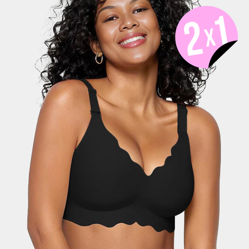 Sujetador sin Aros con Borde Ondulado 2x1