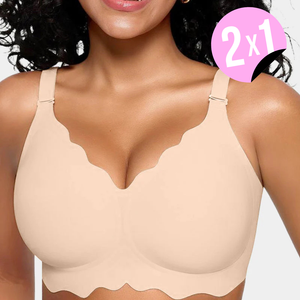 Sujetador sin Aros con Borde Ondulado 2x1