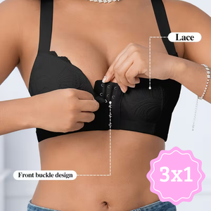 Sujetador de Cobertura Completa  y Cierre Frontal 3X1