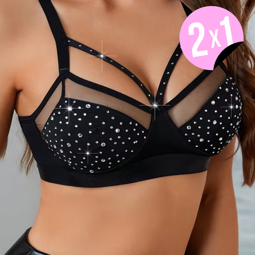 Sujetador elegante con detalles de diamantes 2X1
