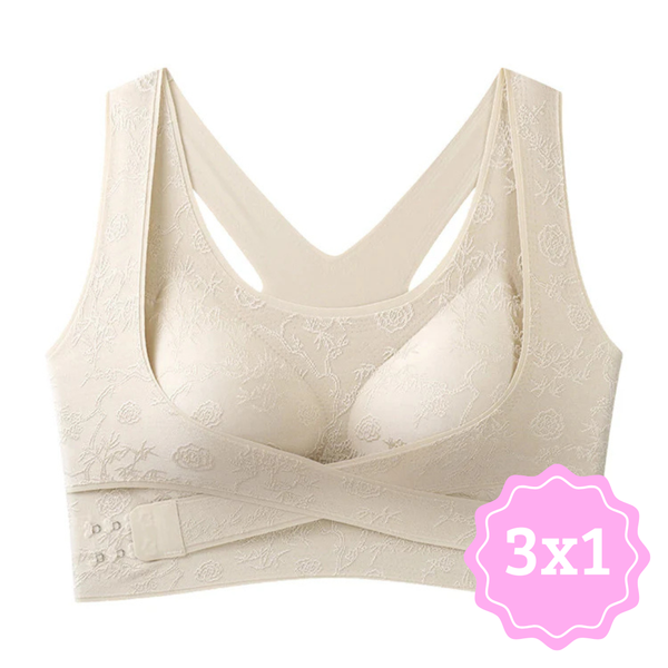 Sujetador esculpido entrecruzado 3x1