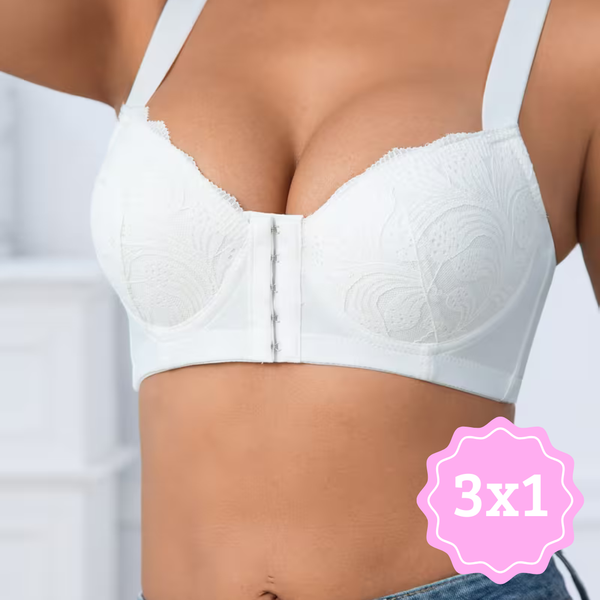 Sujetador de Cobertura Completa  y Cierre Frontal 3X1