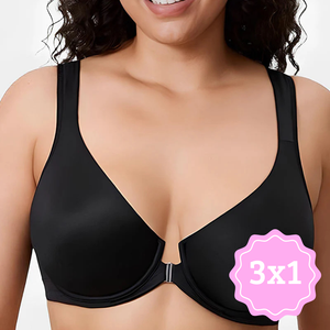 Sujetador con varilla de cierre frontal y soporte en la espalda 3X1