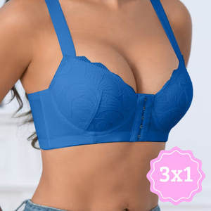 Sujetador de Cobertura Completa  y Cierre Frontal 3X1