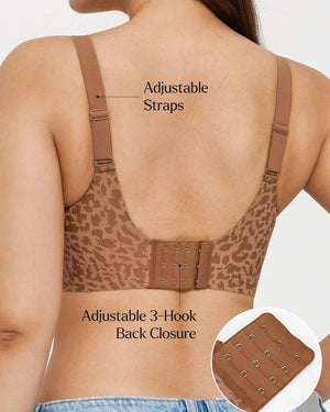 Sujetador push-up estampado de leopardo 3x1