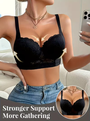 Sujetador de Encaje Negro Elegante 3x1