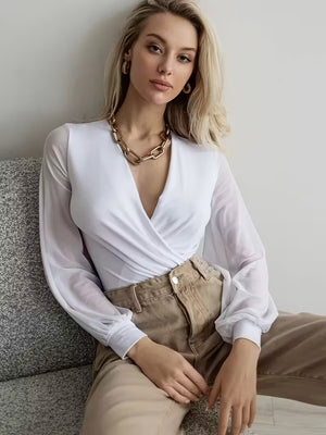 Body Cuello Cruzado Plisado