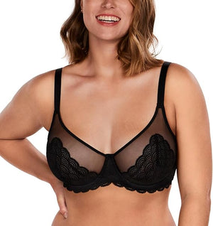 Sujetador reductor de cobertura total con encaje floral 2X1