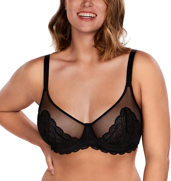 Sujetador reductor de cobertura total con encaje floral 2X1