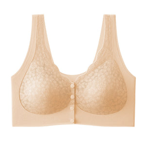 Sujetador de encaje cómodo con cierre de botón frontal 2X1