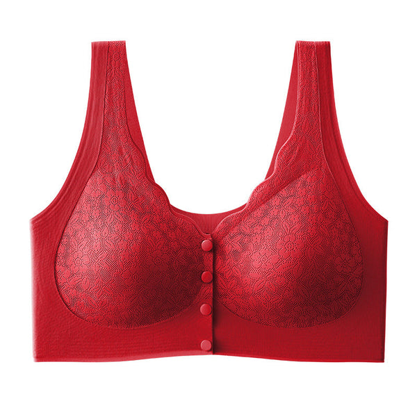 Sujetador de encaje cómodo con cierre de botón frontal 2X1